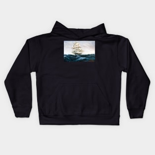 SQUARE RIGGER 'ARIEL'  AT SEA IN THE ATLANTIC Kids Hoodie